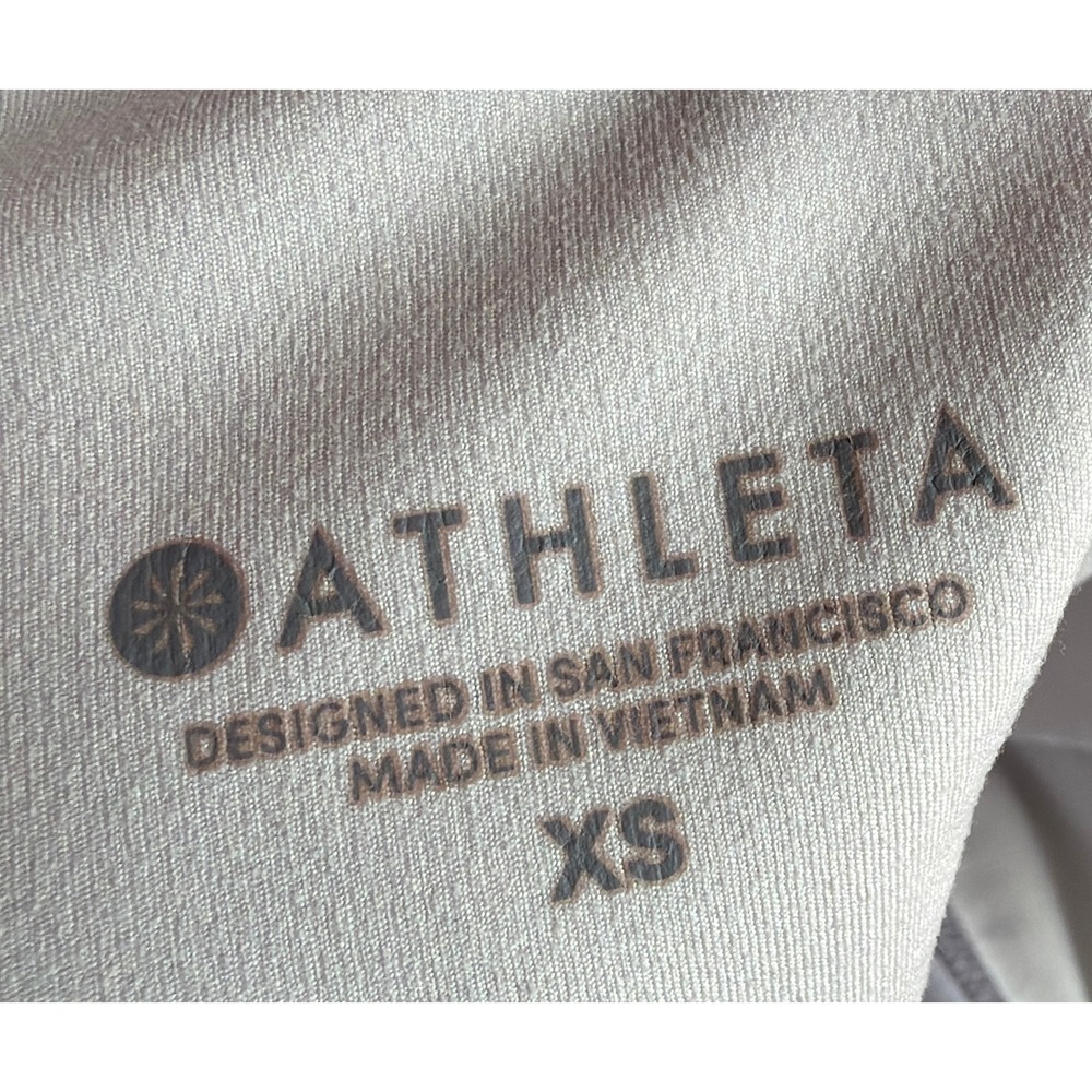Athleta Colorblock High Rise Yoga Leggings Grey White XS 405646-00 - Picture 4 of 4